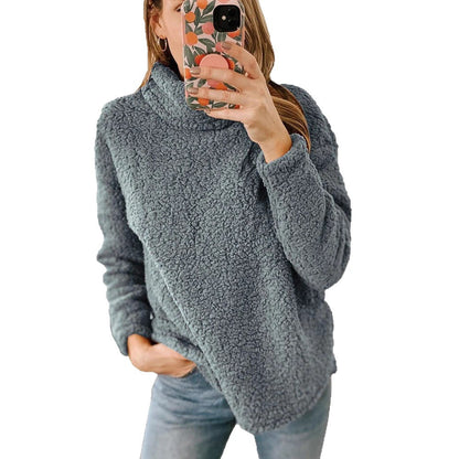 Damen Fleece-Pullover Hochkragen Struktur Norvielle