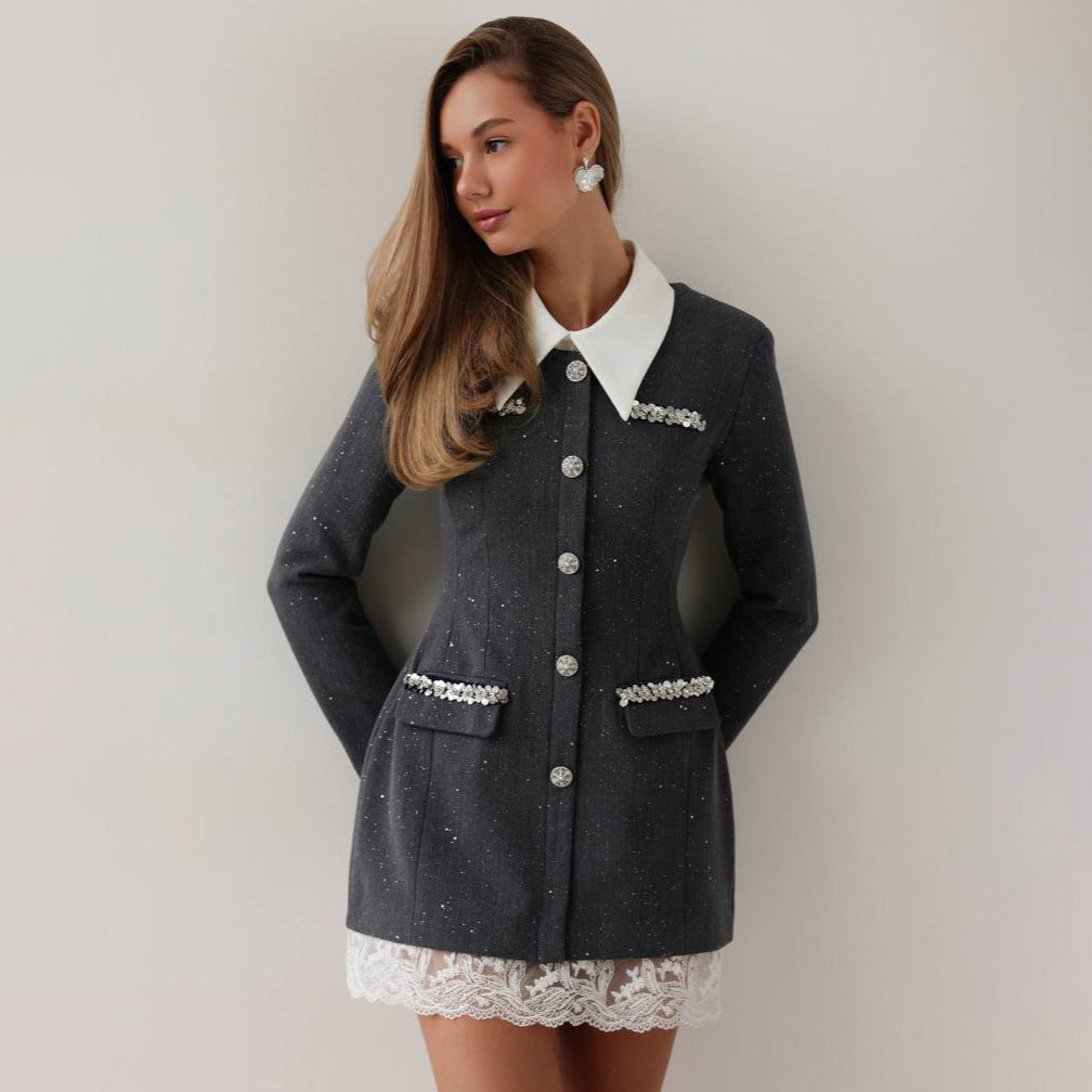 Damen Blazer-Kleid Figurbetont Norvielle