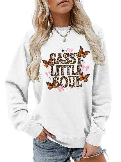 Damen Sweatshirt Schmetterlingsdesign Baumwolle Norvielle
