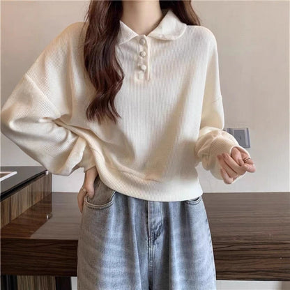 Damen Poloshirt Pullover mit Knöpfen Norvielle - Norvielle