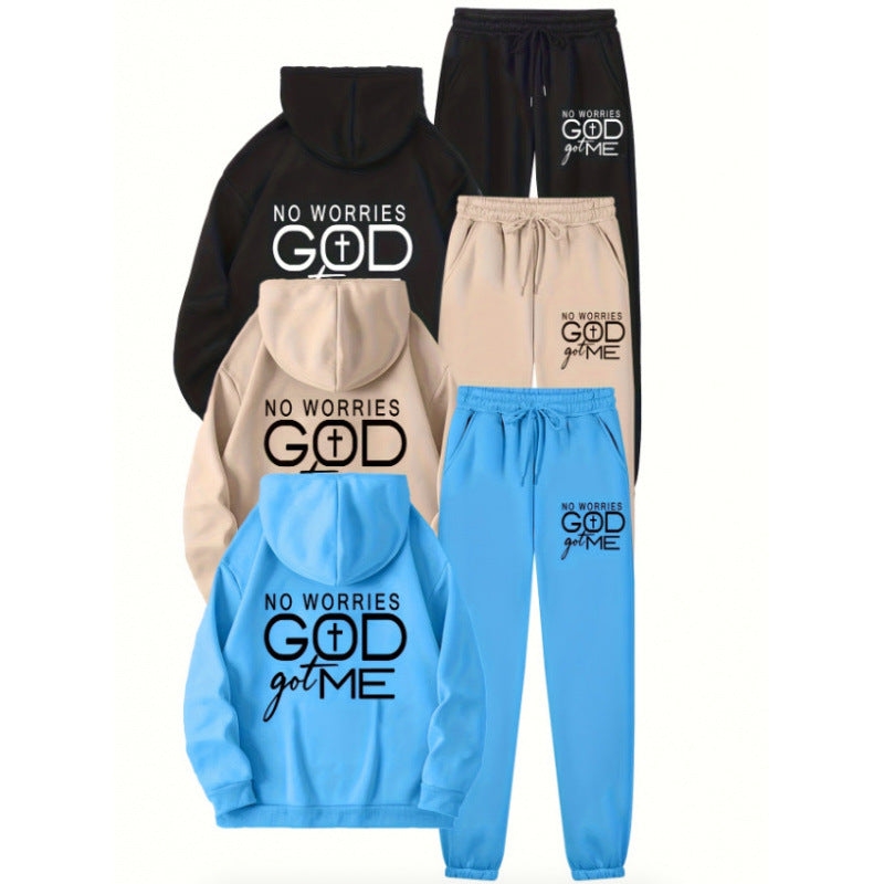 Damen Sportliches Hoodie Jogginghosen Set Norvielle Baumwolle - Norvielle