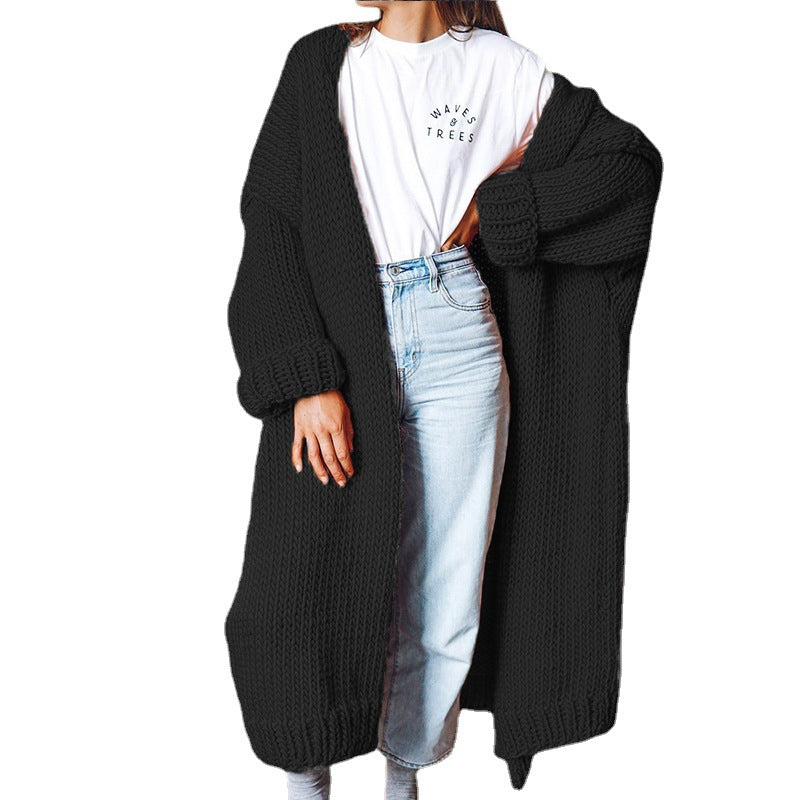 Damen Grobstrick Cardigan Oversized Bequem
