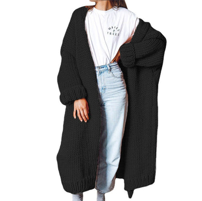Damen Grobstrick Cardigan Oversized Bequem