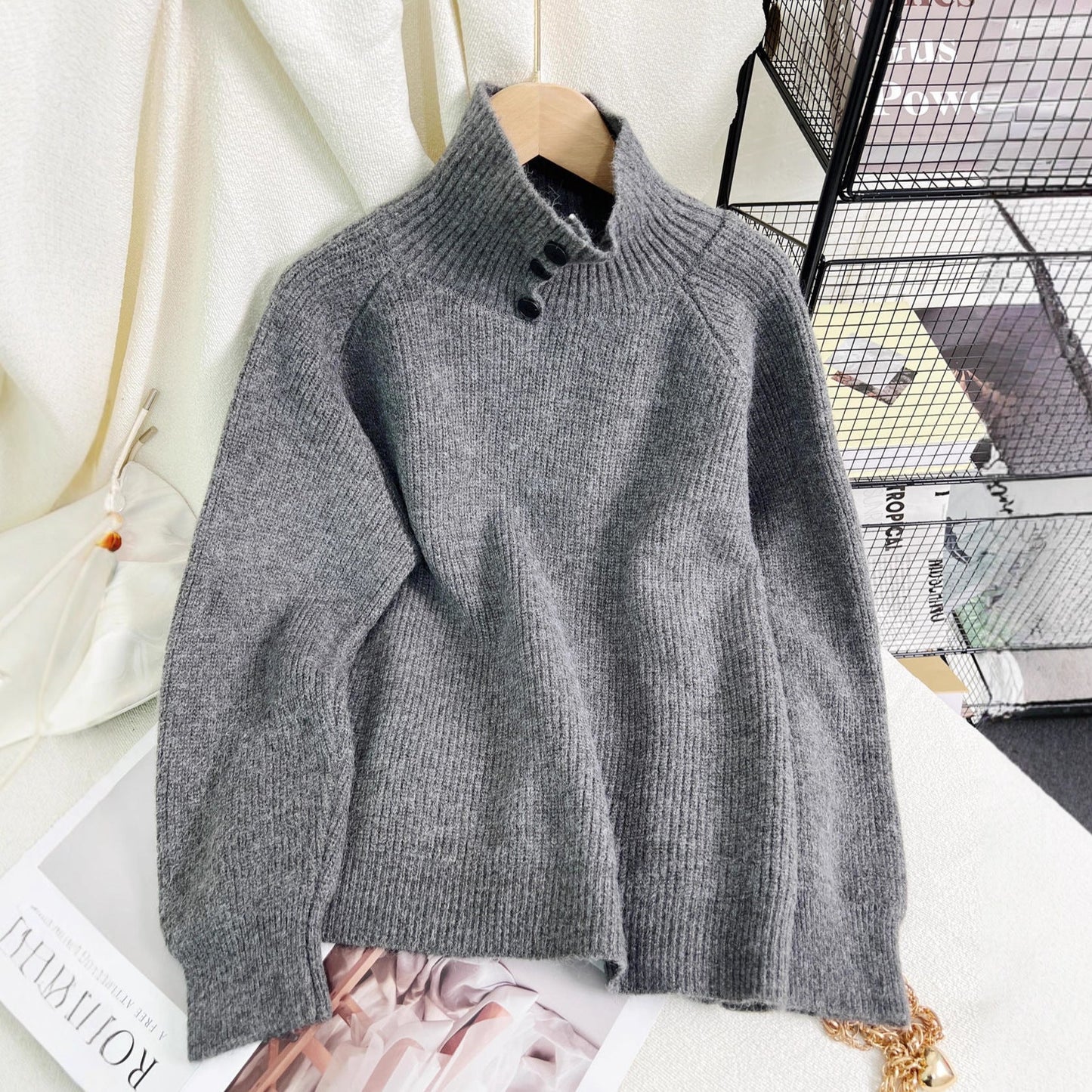 Damen Rollkragenpullover Weiches Strickmaterial Norvielle