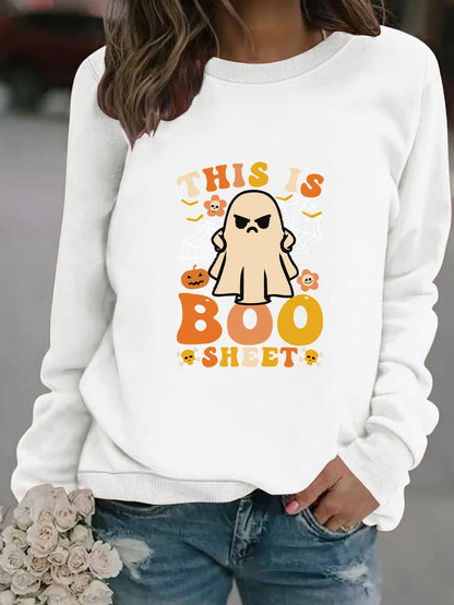 Damen Sweatshirt Herbstlich Geist-Print Lässig Norvielle