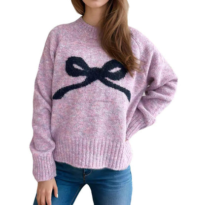 Damen Pullover Kuschelfleece Schleifenmuster Beige