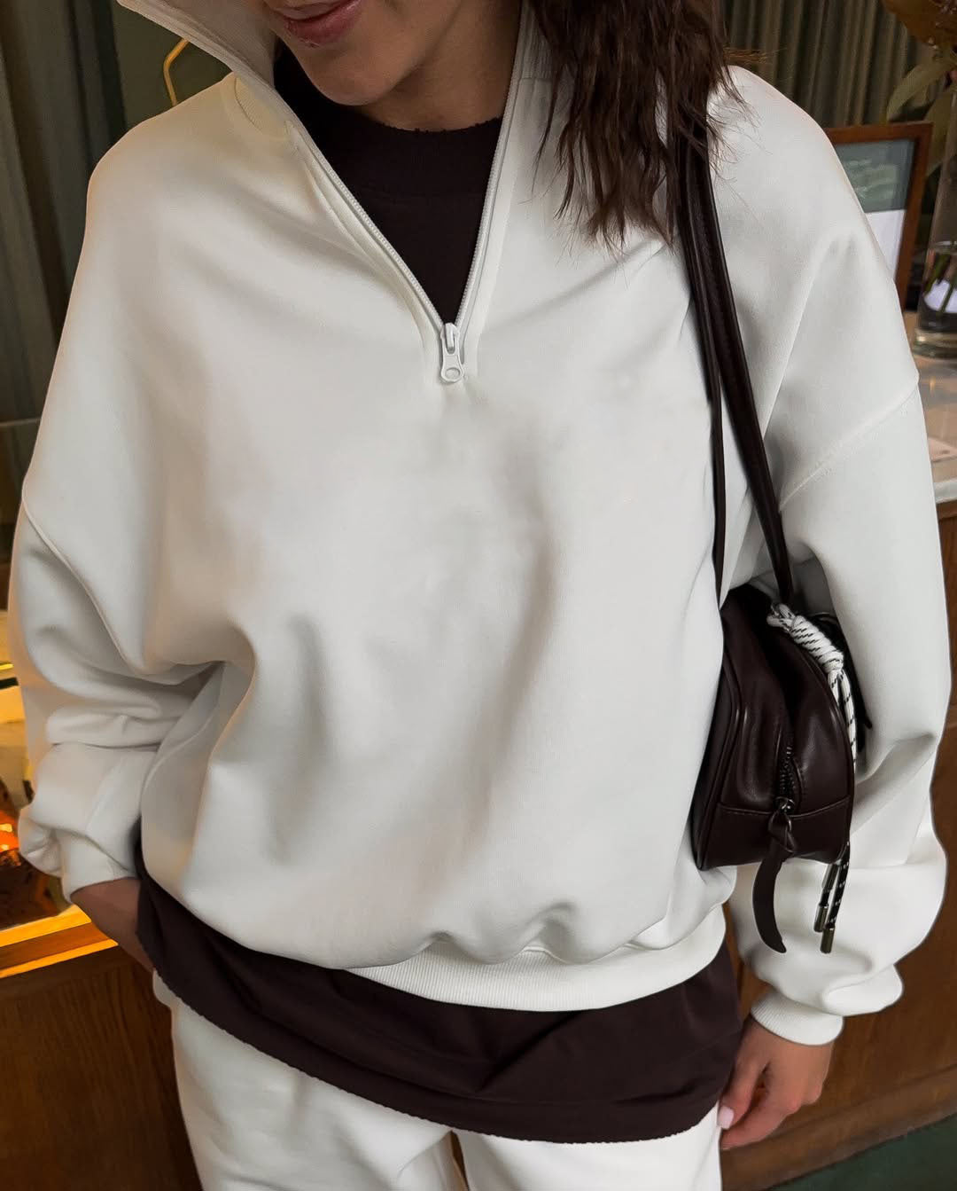 Damen Zip-Sweater Sportlich Hoher Kragen Entspannter Schnitt Norvielle