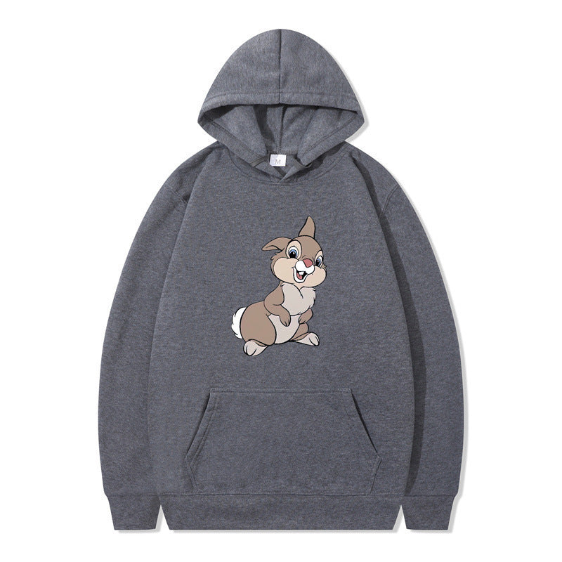 Damen Pullover Kapuzenpullover mit Kängurutasche und Hasen-Design