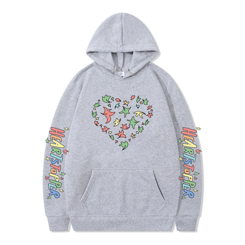 Damen Kapuzenpullover Herz- und Blattmotiv Norvielle