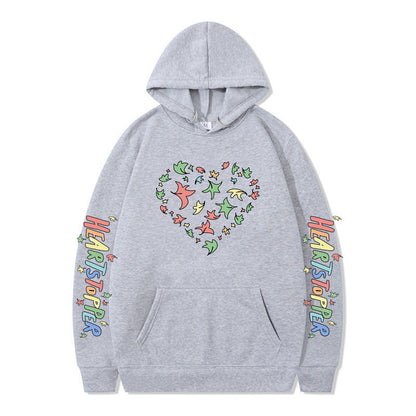 Damen Kapuzenpullover Herz- und Blattmotiv Norvielle