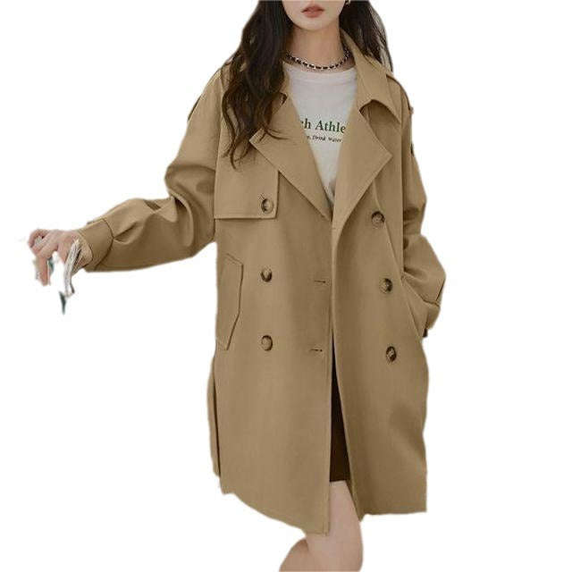 Damen Trenchcoat mit Gürtel und Knöpfen