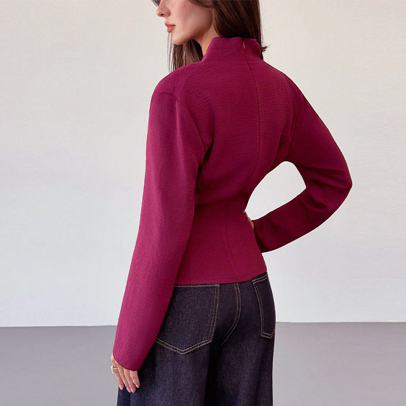 Damen Wickeloberteil Asymmetrischer Saum Norvielle