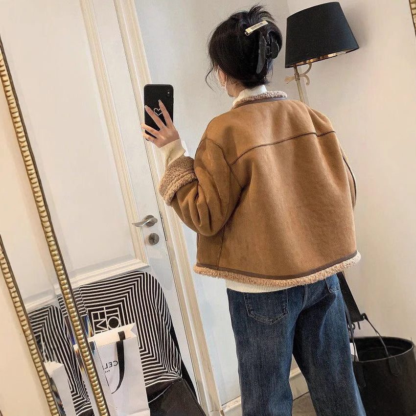 Damen Teddyjacke Hochwertige Innenfütterung
