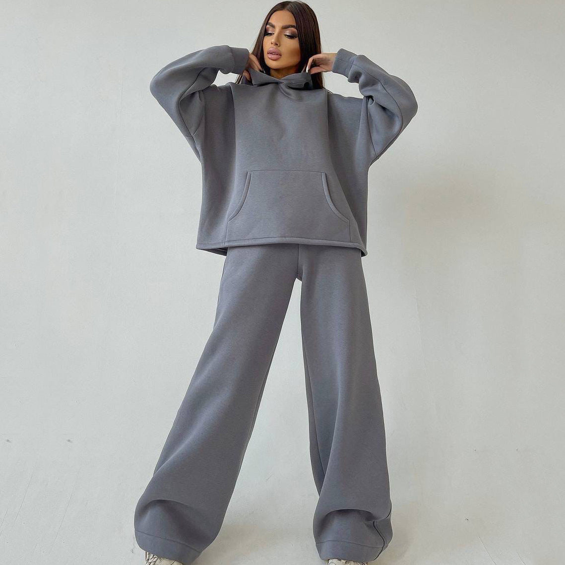 Damen Hoodie Sweatpants Set Relaxed Fit Norvielle