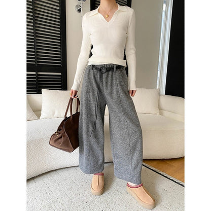 Damen Langarmshirt V-Ausschnitt Feinripp Norvielle