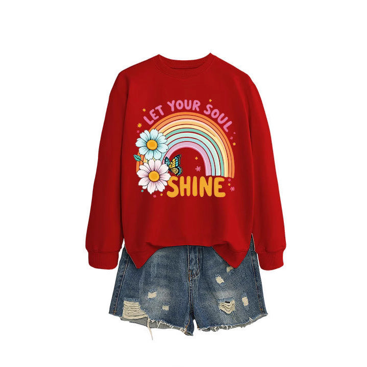 Damen Sweatshirt Bunt Floralmuster Baumwolle - Norvielle