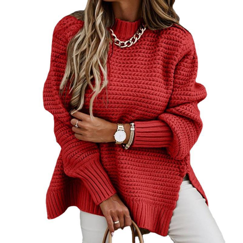 Damen Strickpullover Weit Strukturiert Norvielle