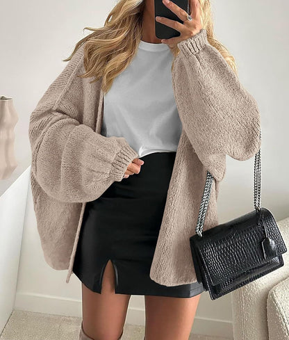 Damen Strickjacke Voluminöse Ärmel Norvielle