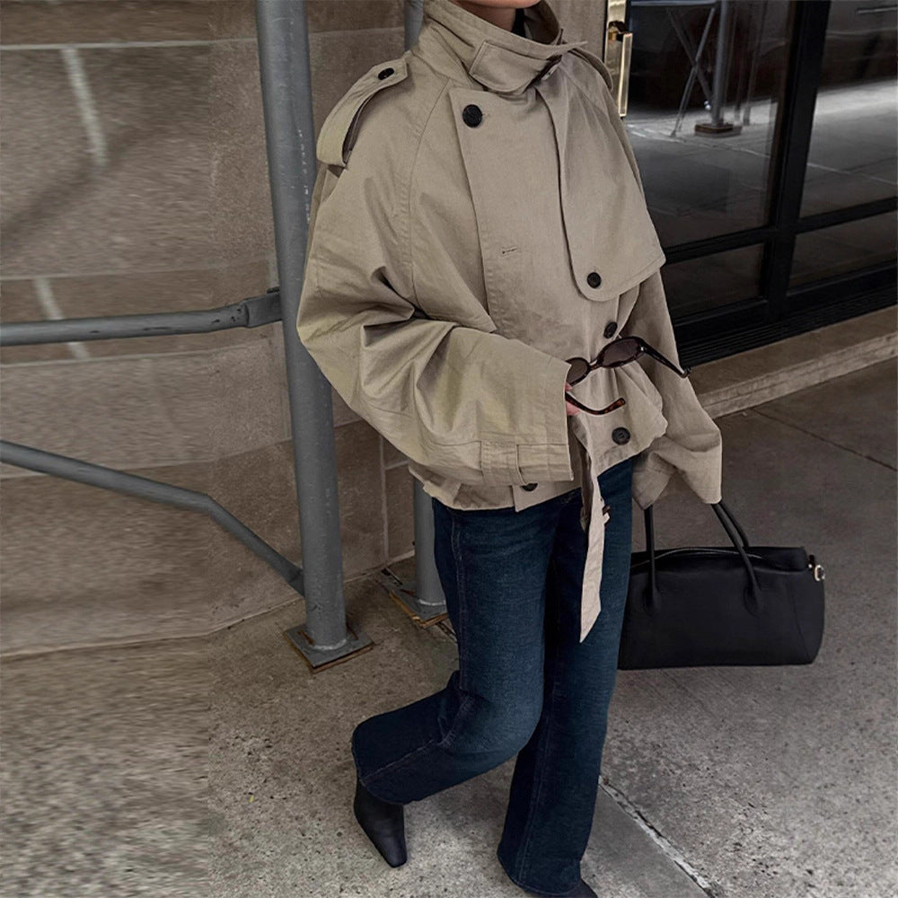 Damen Oversized Jacke mit Gürtel Norvielle