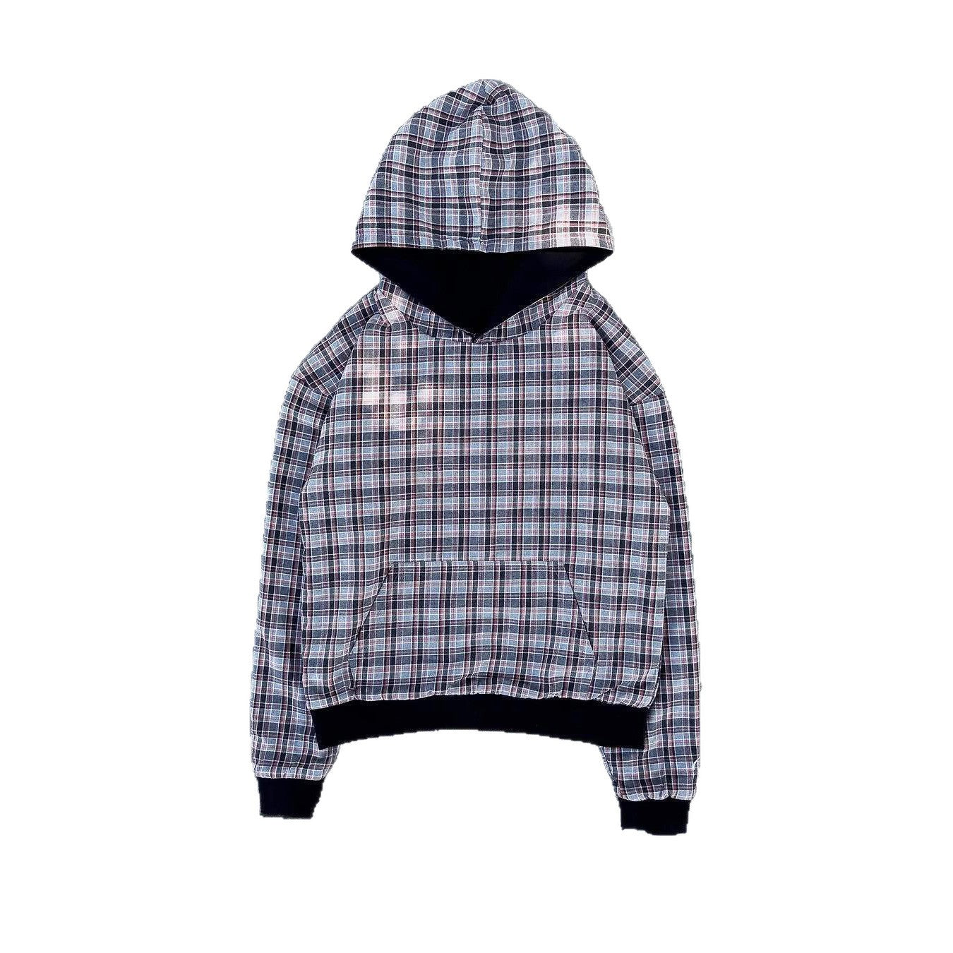 Damen Kapuzenpullover Karomuster Bequem