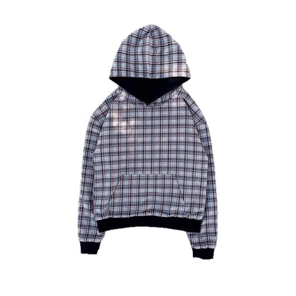 Damen Kapuzenpullover Karomuster Bequem