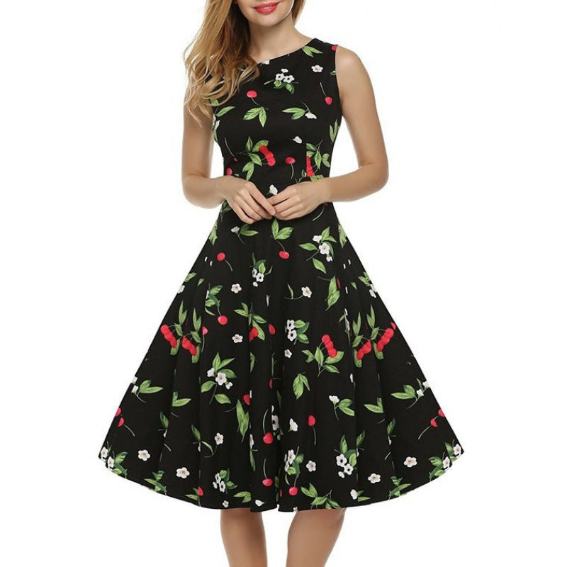 Damen A-Linien Kleid mit Floralmuster