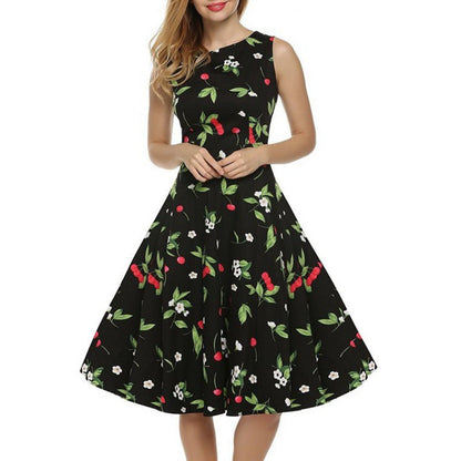 Damen A-Linien Kleid mit Floralmuster