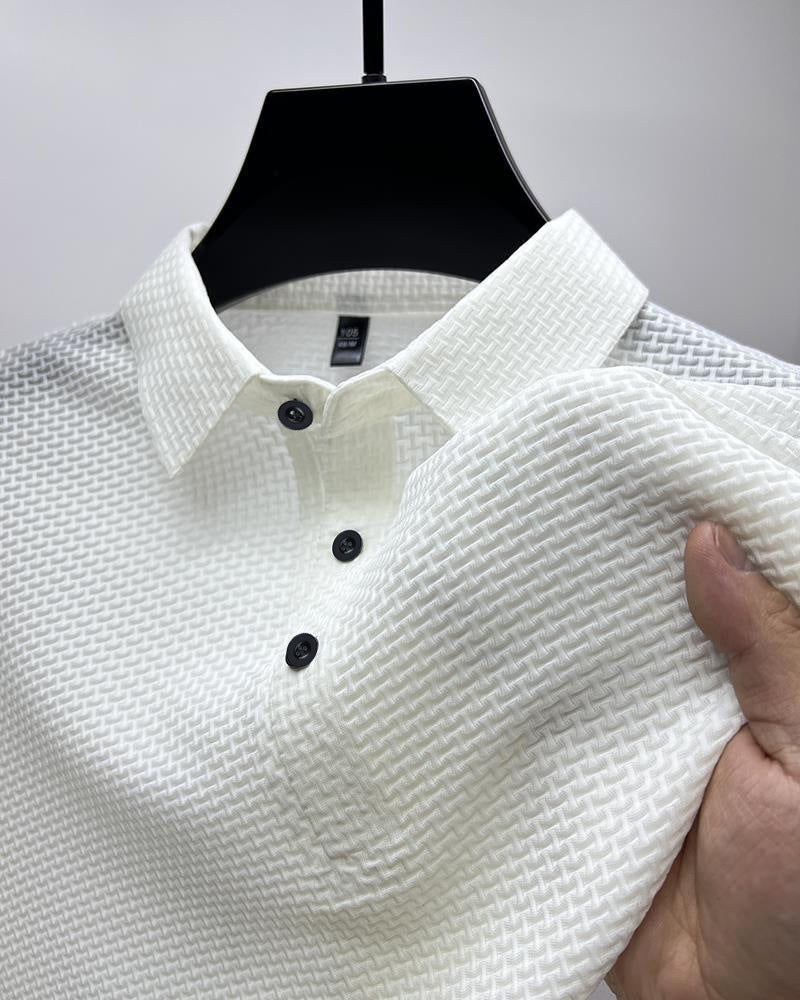 Herren Polo Shirt Klassischer Kragen Modern Baumwolle Weiß - Norvielle