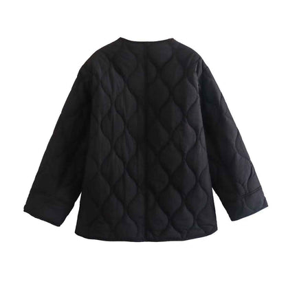 Damen Leichte Steppjacke mit Knöpfen