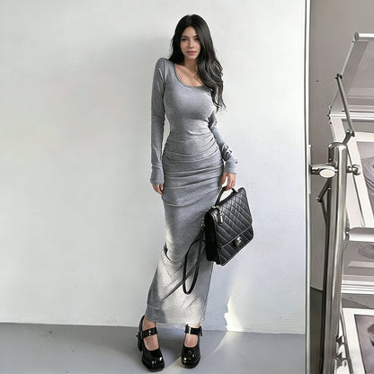 Damen Langarmkleid Figurbetont Norvielle - Norvielle