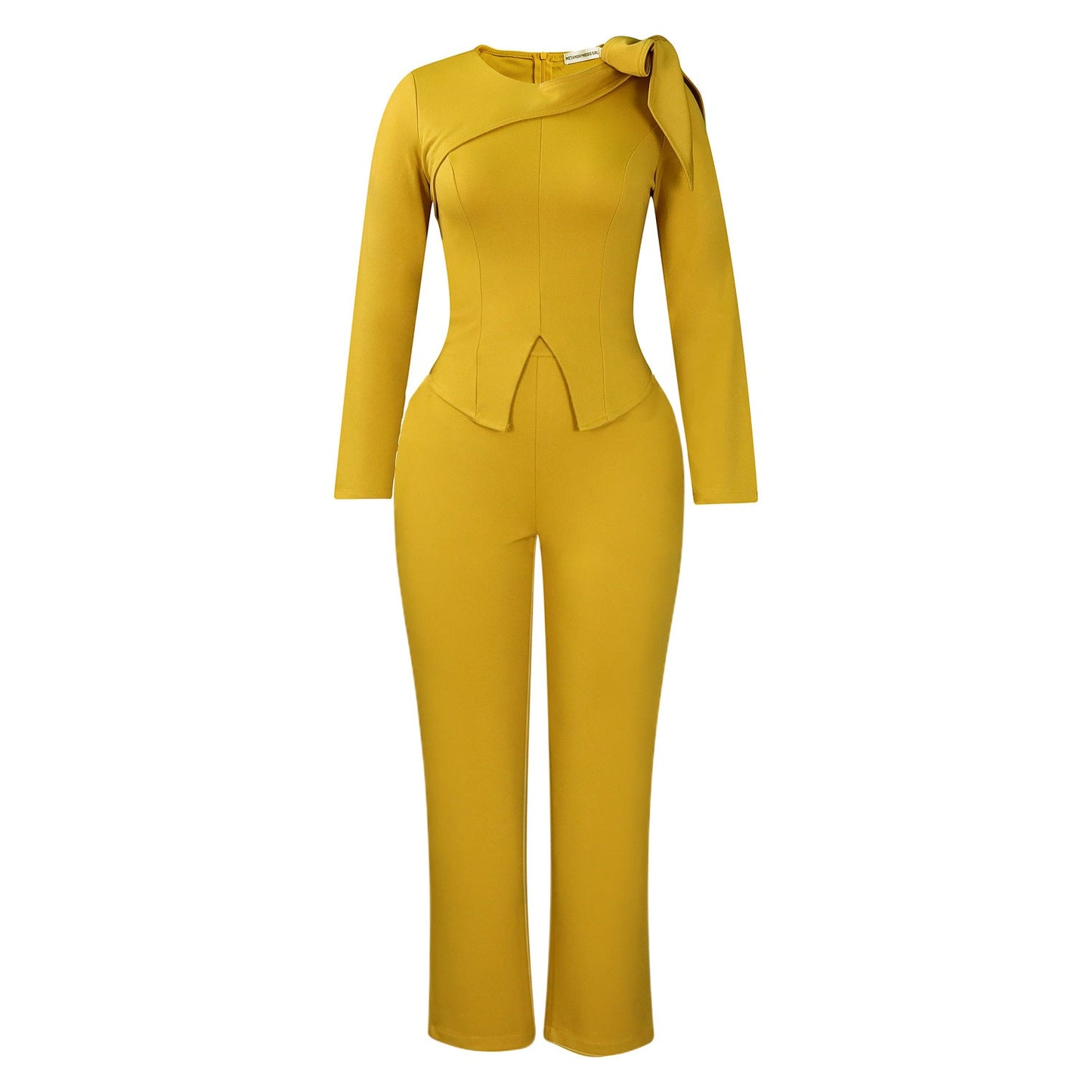 Damen Jumpsuit Asymmetrisch Schlingenakzent