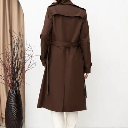 Damen Trenchcoat Doppelter Knopfleiste Taillengürtel Norvielle