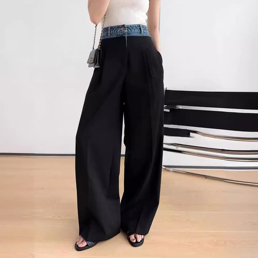 Damen High-Waist-Stoffhose Weit Norvielle