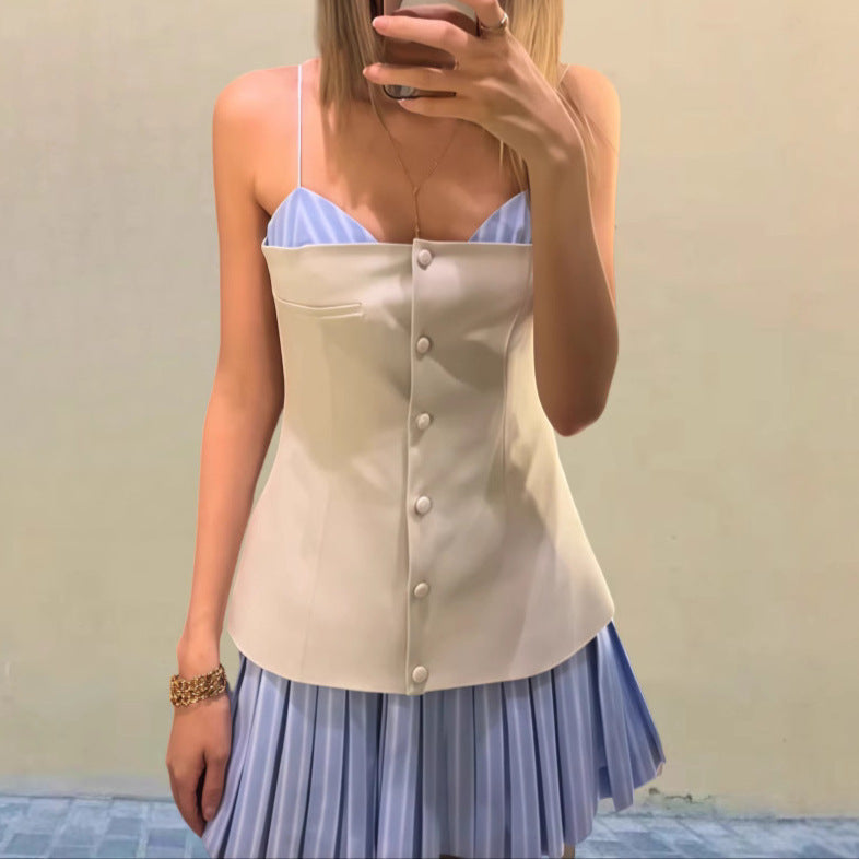 Damen Kurzkleid Fließend Rüschendetails Norvielle