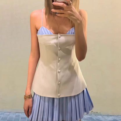 Damen Kurzkleid Fließend Rüschendetails Norvielle