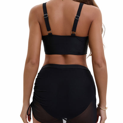 Damen Bikini-Set Verstellbarer Wickelrock Modische Details
