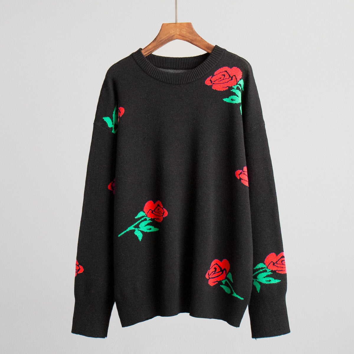 Damen Strickpullover Floralmuster Locker Norvielle