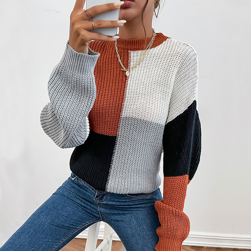 Damen Pullover Blockstreifen-Design Modern Norvielle