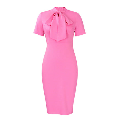 Damen Kleid Figurbetont Hochgeschlossener Kragen