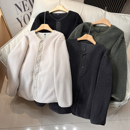 Damen Fleecejacke Warm Gefüttert Norvielle Druckknopfverschluss - Norvielle