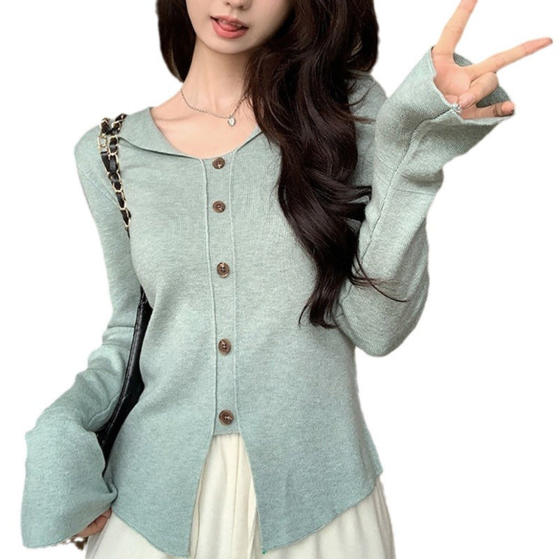 Damen Langarmcardigan FeinStrick Knopfleiste