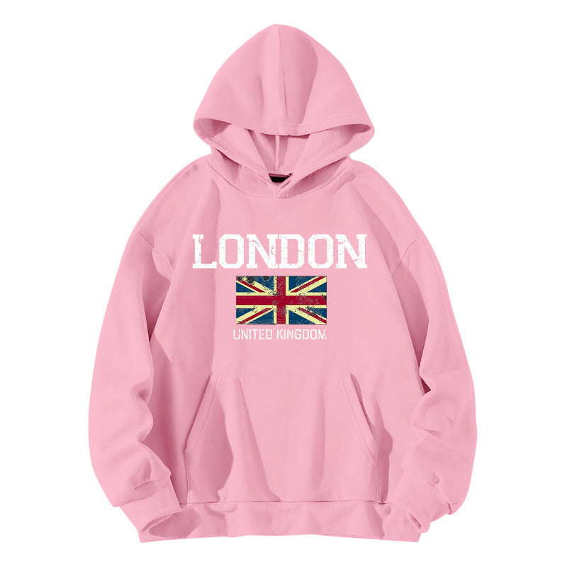 Damen Kapuzenpullover London-Style Kängurutasche Gemütlicher Schnitt