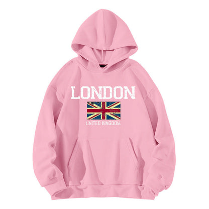 Damen Kapuzenpullover London-Style Kängurutasche Gemütlicher Schnitt