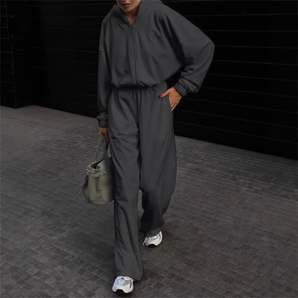 Damen Jumpsuit mit Kapuze und weitem Schnitt Norvielle
