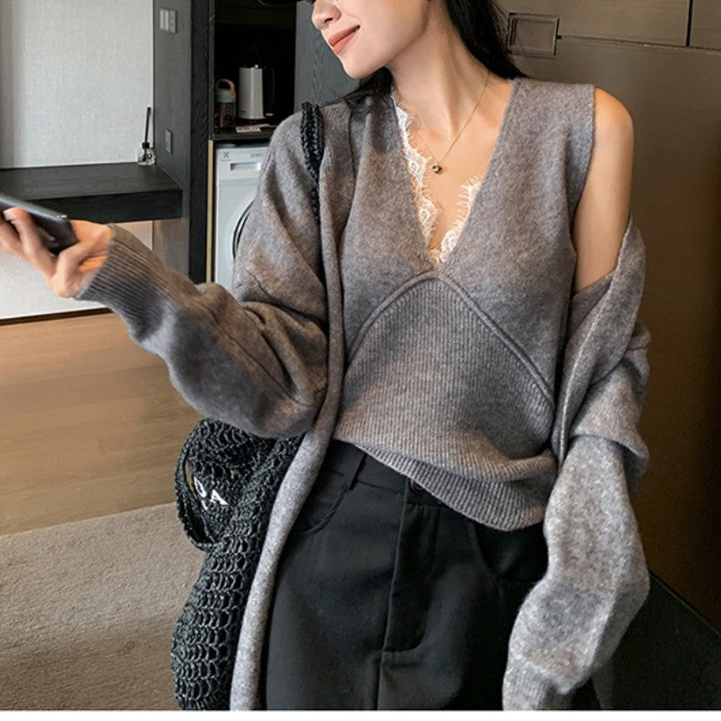 Damen Strickjacke Weit Schnitt Komfort Norvielle - Norvielle