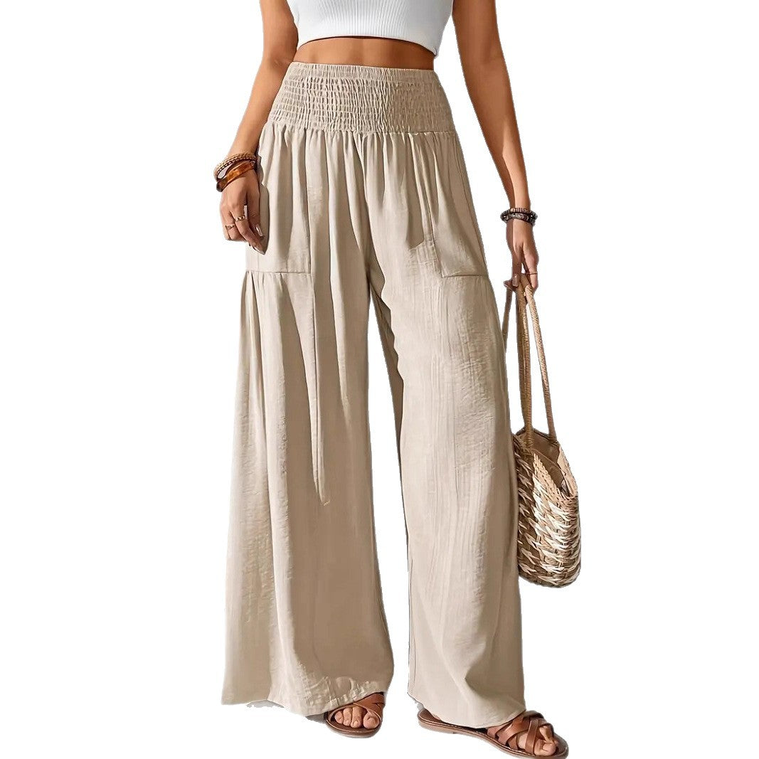 Damen Sommerhose Elastischer Bund Eingrifftaschen Norvielle