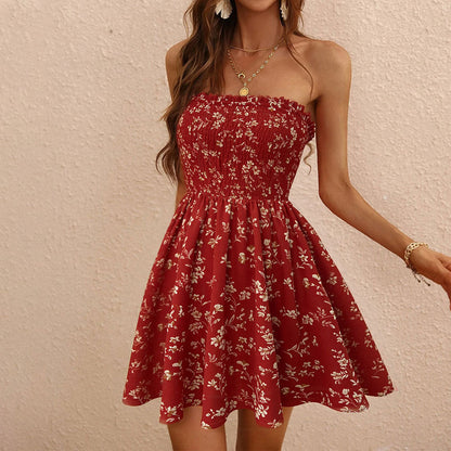 Damen Minikleid Sommer florales Design elastisch Norvielle