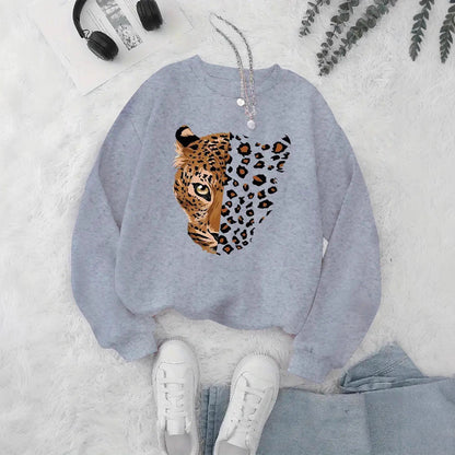 Damen Leoparden Sweatshirt Norvielle