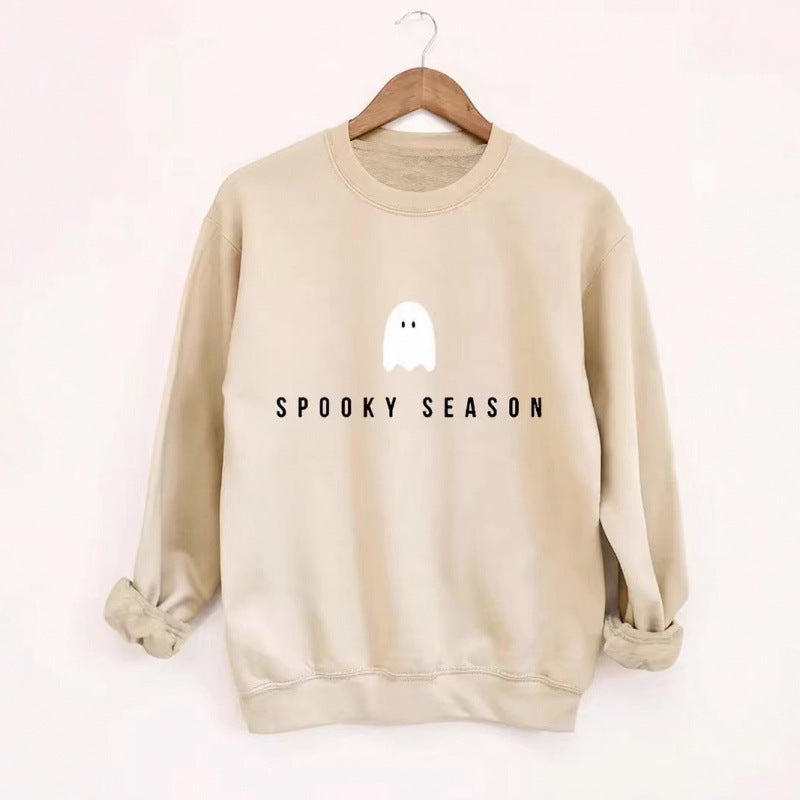 Damen Sweatshirt Weiches Innenfleece Gruselmotiv