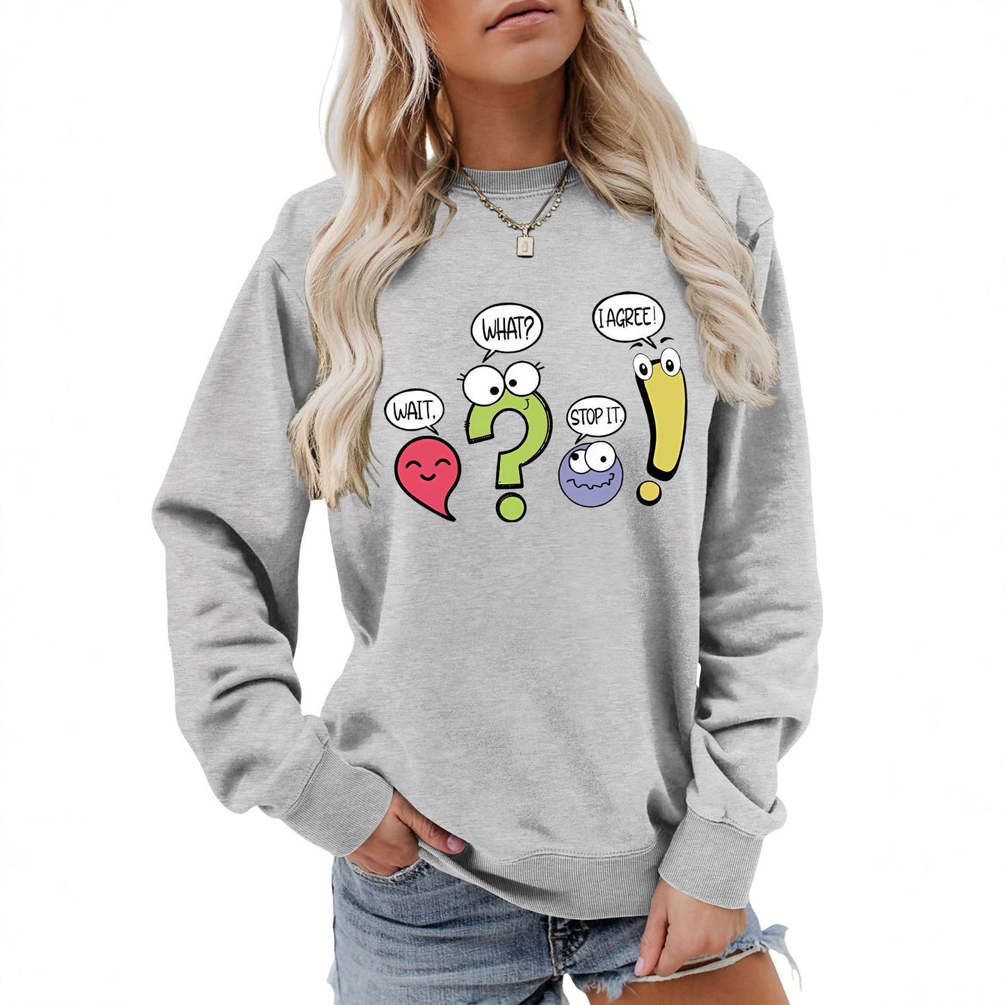 Damen Pullover Lässig Humorvolles Motiv Norvielle